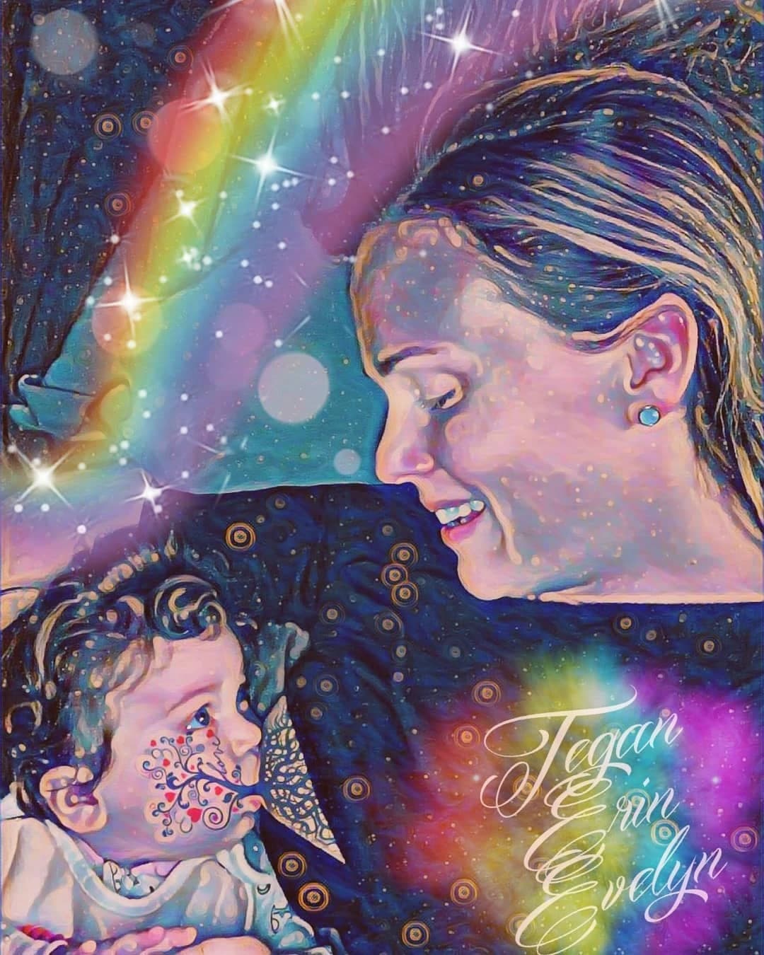Soft pastel Tree of Life photo with laid-back nursing position